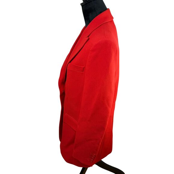 Michael Kors Collection Double Crepe Sablé Boyfriend Blazer in Poppy Red - Picture 8 of 14
